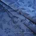 Cheap price plain dyed blue 100% polyester satin jacquard curtain fabric for wholesale